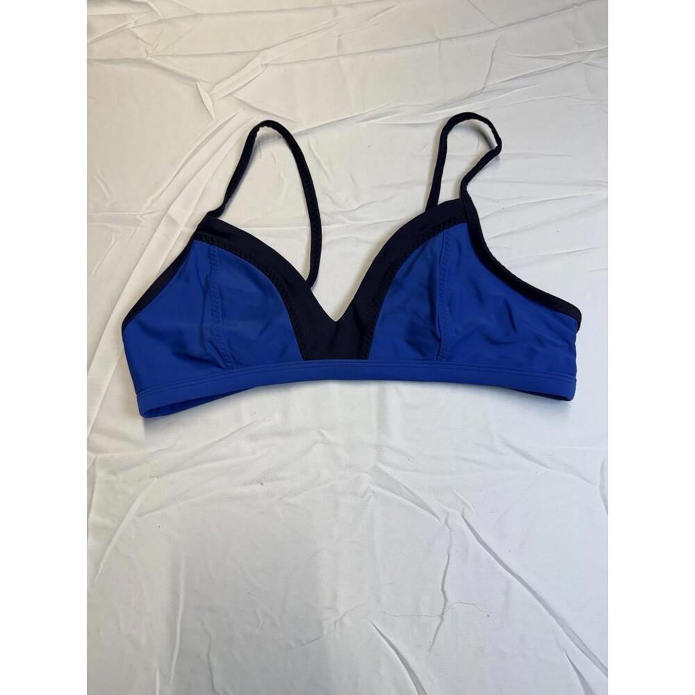 Looking Good Athleta Royal Blue & Black triangle Workout Bikini Top Gym  Jogging